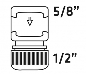 Verto 15G730-30 30db tömlő gyorscsatlakozó kétkomponensű 1/2"- 5/8", kínálódobozban