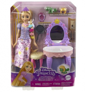 Mattel Disney hercegnők: Aranyhaj fésülködős asztal játékszett (HLX28)