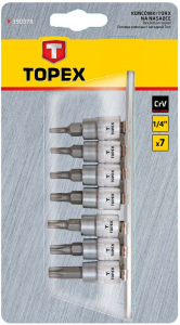 Topex TORX csavarhúzó bit készlet 7db (39D378)