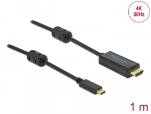 Delock aktív USB Type-C - HDMI kábel (DP Alt Mode) 4K, 60Hz 1m fekete (85969)