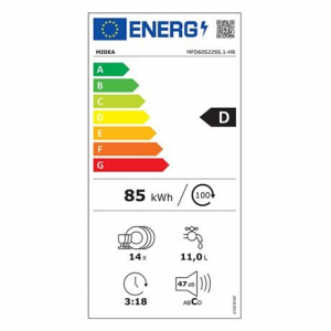 Midea MFD60S229S-HR mosogatógép inox