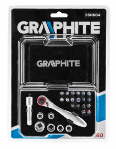 Graphite 56H604 dugókulcskészlet és csavarhúzó bitkészlet, 26db