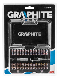 Graphite 56H600 csavarhúzó bitkészlet, 60db