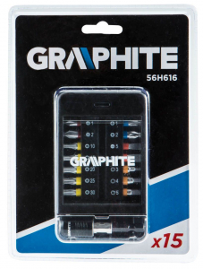 Graphite 56H616 csavarhúzó bitkészlet, 15db