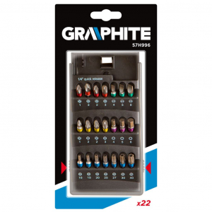 Graphite 57H996 csavarhúzó bitkészlet, 22db