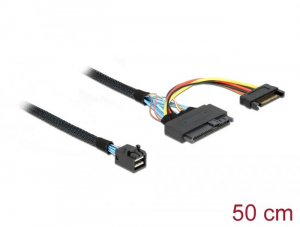 Delock SFF-8643 apa > U.2 SFF-8639 anya + SATA t&aacute;pcsatlakoz&oacute; k&aacute;bel 50cm (84819)