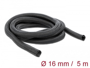 Delock fonott kábelharisnya önzáródó 5m x 16mm fekete (18910)