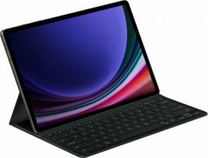 Samsung Galaxy Tab S9 Ultra bőr hatású QWERTY angol nyelvű tablet tok fekete (EF-DX910BBEGGB)