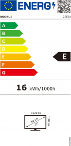 25" Koorui 25E3A LCD monitor fekete