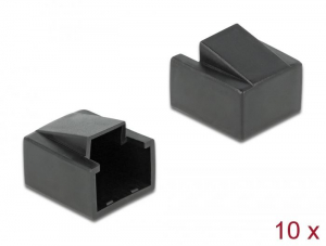 Delock RJ45 csatlakozó porvédő 10db fekete (86470)