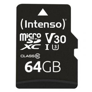 64GB microSDXC Intenso Professional memóriakártya + adapter UHS-I C10 U1 V30 (3433490)