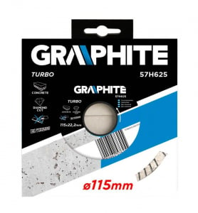 Graphite 57H625 gyémánt vágókorong 115 mm turbó szegmenses