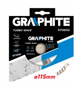 Graphite 57H632 gyémánt vágókorong 115 mm hűtőbordás