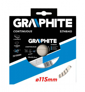 Graphite 57H640 gyémánt vágókorong 115 mm folyamatos élű