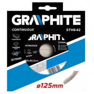 Graphite 57H642 gyémánt vágókorong 125 mm folyamatos élű