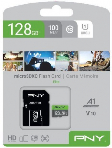 128GB microSDXC PNY Elite U1 A1 V10 + adapter (P-SDU128V11100EL-GE)