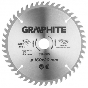 Graphite 55H685 merülőfűrészlap 160x20mm, 48 fog