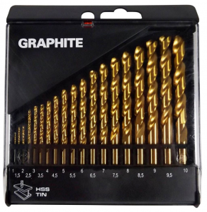 Graphite 57H199 HSS csigafúró készlet 1.0 - 10.0mm, 19 részes