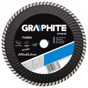 Graphite 57H638 gyémánt vágókorong 230 mm hűtőbordás