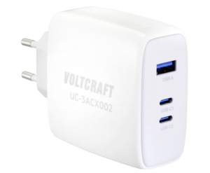 VOLTCRAFT 1xUSB-A + 2xUSB-C hálózati töltő adapter fehér (VC-12910570)