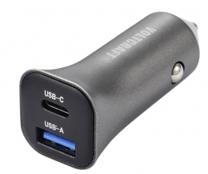 VOLTCRAFT 1xUSB-C + 1xUSB-A autós töltő fekete (VC-13990870)