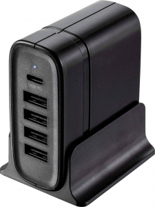 VOLTCRAFT 4xUSB-A + 1xUSB-C hálózati adapter fekete (VC-11374045)