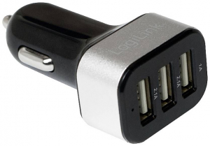 Logilink 3xUSB-A autós töltő fekete-szürke (PA0082)