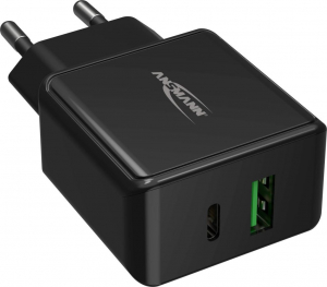 Ansmann 1xUSB-A + 1xUSB-C hálózati adapter fekete (1001-0109)