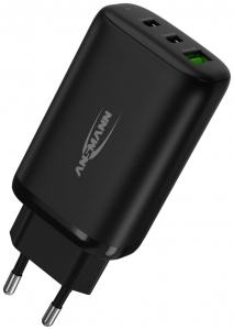 Ansmann 1xUSB-A 2xUSB-C hálózati adapter fekete (1001-0128)