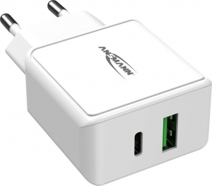 Ansmann 1xUSB-A 1x-USB-C hálózati adapter fehér (1001-0111)