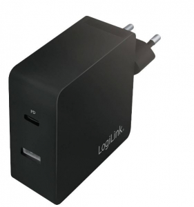 LogiLink USB-A + USB-C hálózati adapter fekete (PA0213)