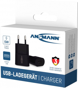 Ansmann 1xUSB-A hálózati adapter fekete (1001-0108)