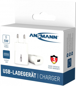 Ansmann 1xUSB-A hálózati adapter fehér (1001-0112)