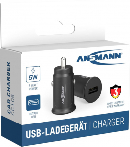 Ansmann 1xUSB-A autós töltő fekete (1000-0031)