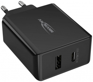 Ansmann 1xUSB-A + 1xUSB-C hálózati adapter fekete (1001-0096)