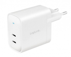 LogiLink 2xUSB-C hálózati adapter fehér (PA0283)