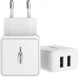 Ansmann 2xUSB-A hálózati adapter fehér (1001-0114)