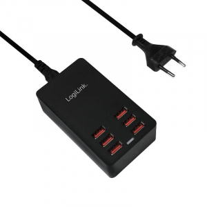 LogiLink 6xUSB-A hálózati adapter fekete (PA0139)