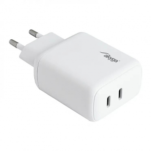 Akyga 2xUSB-C hálózati töltő fehér (AK-CH-19)