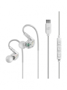 MEE audio M6-USB memória kábeles sport fülhallgató Type-C csatlakozóval színtelen (MEE-EP-M6USB-CL)