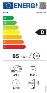 Bosch SMV4HVX00E beépíthető mosogatógép