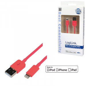 LogiLink Apple Lightning - USB csatlakozó kábel 1 m pink (UA0200)