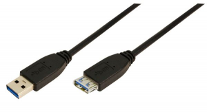 LogiLink USB 3.0 Hosszabbító kábel TypeA->TypeA, fekete 2m (CU0042)