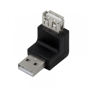 Logilink USB 2.0 adapter, USB-A/M - USB-A/F, 270 -os szög, fekete (AU0027)