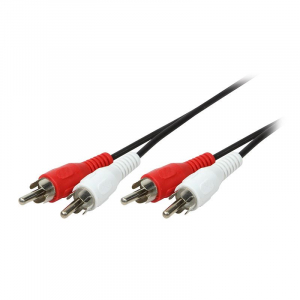 Logilink Audiokábel, 2xRCA/M - 2xRCA/M, fekete, 2,5 m (CA1039)