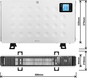 ECG TK-2080 DR White Szabadon álló meleg levegős konvektor fehér