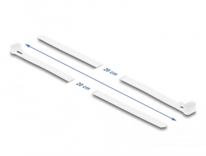 Delock többször felhasználható kábelkötegelő 200x7.2mm, 100db fehér (18644)