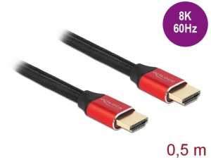 Delock Ultra nagy sebességű HDMI kábel 48 Gbps feket-piros 0,5 m (85772)