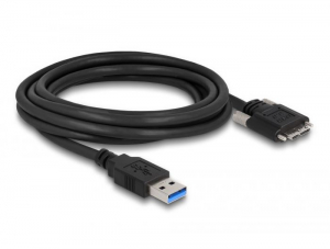 Delock USB-A - Micro-B csavarokkal ellátott kábel 1 m fekete (87799)