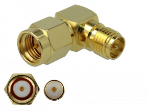 Delock SMA-dugó apa RP-SMA csatlakozóhüvely 90 3 GHz adapter (89967)